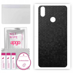 apgo Protective Skin Sticker for the back compatible with Cubot J3 Pro, Wrap Film, Foil, Vinyl - Pattern Black Honeycomb
