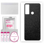 apgo Protective Skin Sticker for the back compatible with TCL 20 A 5G, Wrap Film, Foil, Vinyl - Pattern Black Honeycomb