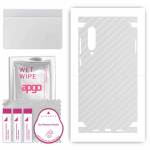 apgo Protective Skin Sticker for the back+sides compatible with Xiaomi Mi 9 SE, Full Wrap Film, Foil, Vinyl - Pattern Transparent Carbon