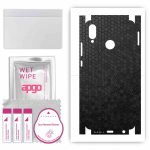 apgo Protective Skin Sticker for the back+sides compatible with Huawei P20 lite, Full Wrap Film, Foil, Vinyl - Pattern Black Honeycomb