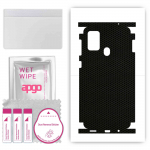 apgo Protective Skin Sticker for the back+sides compatible with Samsung Galaxy M21s, Full Wrap Film, Foil, Vinyl - Pattern Matrix