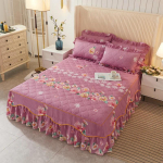 1 tk voodilinad Paks, soe elastne Sisseehitatud kuninganna madrats padja voodikate Voodiseelik pulmavoodiseelik ilma padjap&uuml;&uuml;rita Bed skirt 180x220cm