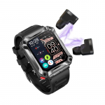 Nutikas k&auml;ekell T93 1,96 tolli 4 GB m&auml;lu juhtmevaba Bluetooth k&otilde;ne K&otilde;rvaklapid Spordimuusika k&otilde;rvaklapid Nutikas k&auml;ekell meestele, naistele must