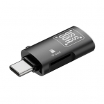 OTG-adapter 2 1-3-t&uuml;&uuml;pi C-t&uuml;&uuml;pi USB-TF-i autosalvesti-lugejakaardi kiire andmeside must
