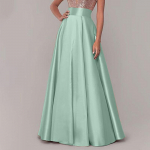 ZANZEA naiste moe A-satiinseelikud Suvised vabaaja Maxi-pikad seelikud 3XL roheline