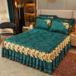 Paks soe voodikate voodil luksuslik seelikstiilis voodipesukomplekt queen-suuruses voodikate tikandiga puuvillane voodipesukate 180x220cm 1pc
