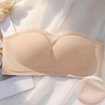 Olkaimeta rinnahoidja Seksikas naistepesu Push Up rinnahoidja Femme Invisible Tube Top Wireless Bralette &otilde;hukesed suvised &otilde;mblusteta rinnahoidjad naistele XL beež