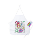 Tablier de cuisine &agrave; colorier pour enfant avec 5 feutres