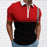 Meeste s&auml;rk Polo Vabaaja Lukuga L&uuml;hikeste Varrukatega Mood Vabaaja Lukuga Suvi Kevad Tavaline L&otilde;ige 3D Kahev&auml;rviline &Otilde;mblusega Tr&uuml;kitud S&auml;rk XS punane