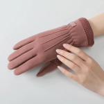 Puuvillased kindad naistele samet Paks ratsutamine soojad kindad spordi elastsed elastsed kindad heleroosa v&auml;rv