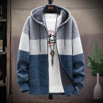 Meeste kootud kampsun fliismantel triibulised jakid mood kapuutsid Talv s&uuml;gis paks soe tuulejakk Pullover Riietus XXXXL punane