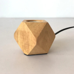 Moodne retro mini t&auml;ispuidust pol&uuml;hedron Laualambid elutuba magamistuba laud voodi k&otilde;rval EU pistik l&uuml;litijuhe E27 Puidust laualamp Button switch&US plug beige