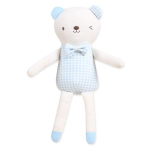 Organic Boom Baby's LongRong Bear kinnitusnukk, poiss, Korea beebitooted white