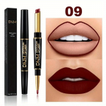 2 in 1 Vibrant Red Lip Liner Matte Velvet huulepulga pliiats Veekindel kauakestev Definition Toitev huulepulk huulemeik 9#