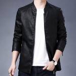 Meeste nahkmantel Meeste kevad- ja s&uuml;gis Korea stiilis slim fit trendikas n&auml;gus s&uuml;gis- ja talvine fliisvoodriga biker PU nahkjakk M