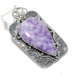 Lepidolite Stone Gemstone Handmade 925 Sterling Silver Pendant 2.56 v1d34