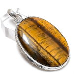 Tiger Eye Gemstone Handmade 925 Sterling Silver Jewelry Pendant 2.21 n9h64