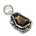 Smoky Topaz Gemstone Handmade 925 Sterling Silver Jewelry Pendant 1.97 m7z77