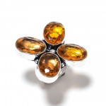 Honey Topaz Gemstone Handmade 925 Sterling Silver Jewelry Ring Size 8 h4p69