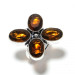 Honey Topaz Gemstone Handmade 925 Sterling Silver Jewelry Ring Size 10 e8s86