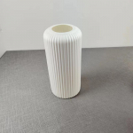 Triibuline keraamiline plastvaas lilledele, dekoratiivne lilleseade, loominguline lillevaas valge