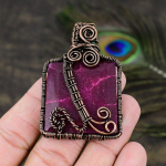 Ruby Natural Gemstone Handmade Copper Wire Wrap Jewelry Pendant 2.36 c3e30