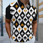 Meeste s&auml;rk Polo vabaaja t&otilde;mblukuga l&uuml;hikeste varrukatega mood vaba t&otilde;mblukuga suvine kevadine tavaline sobiv pokkeriprint 3D prindiga s&auml;rk XS sinine