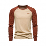 S&uuml;gis Talv Meeste Aluss&auml;rk Slim Fit Raglaanvarrukatega Patchwork O-kaelusega Pullover Veniv Pikkade Varrukatega Keskmise Pikkusega Fitness Trenn Igap&auml;evaseks Kandmiseks S&auml;rk XL khaki