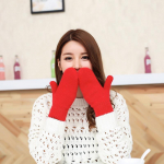 Naised Naised T&uuml;drukud kuduvad kohevad sametised pl&uuml;&uuml;sist kindad Talvised soojad paksud labakindad