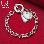 925 h&otilde;bedane topelts&uuml;damega OT pandlaga ripatsiga k&auml;ev&otilde;ru Moodsad pulmaehted 20CM