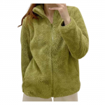 Naiste fliisist lukuga jakk Kerged s&uuml;gisjoped Suures suuruses talvejoped XXL roheline