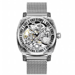 Meeste mehaaniline k&auml;ekell H&otilde;bedane v&otilde;rkv&ouml;&ouml; Retro helendav klassikaline &auml;rimood Elegantsed meeste mehaanilised k&auml;ekellad h&otilde;be