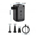 Kaasaskantav elektriline &otilde;hupump t&auml;itepump laetav &otilde;hukompressori aku PVC paadimadrats t&auml;ispuhutav basseini parve rehvipallid lw-2002 must