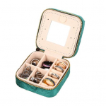 Karbi vooder kaasaskantav peegliga flanellist ehete hoidmise t&otilde;mblukk Suure mahutavusega reisik&otilde;rvar&otilde;ngas&otilde;rmus roosa