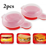 2 TK munakeetja Creative Mittenakkuv mikrolaineahjuga munak&uuml;tt kaanega k&ouml;&ouml;ki One Size punane