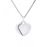 Pendentif Enfants - L&Eacute;A & ARTHUR - Coeur - Or Blanc 375 - Bijou Anallergique - Sac Cadeau