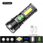 Sisseehitatud akuga kaasaskantav mini LED taskulamp COB lamp 4000 mAh veekindel v&auml;litingimustesse laetav COB k&uuml;ljevalgustus majapidamisvalgustuseks USB charging