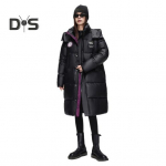Unisex talvine udusulgedest mantel eemaldatava kapuutsi, paksustatud t&auml;idisega, tuulekindla, pressn&ouml;&ouml;pide, lukuga, keskmise pikkusega, musta v&auml;rvi, pikkade varrukatega, k&uuml;lma ilma &uuml;ler&otilde;ivaga M must