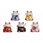 5 TK Jaapani keraamiline Lucky Cat Dekoratsioon K&auml;sit&ouml;&ouml; lehvitav Kass Super Armas Lucky Cat Autodekoratsioon Kodukontori t&ouml;&ouml;laua ornament