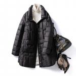 Naiste kerge &otilde;huke kvaliteet sulejope Witner Stand krae pikkade varrukatega &otilde;huke valge pardi sule soe mantel L must