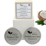 Shampoo Bar and Conditioner with Travel Tins | Cedar Argan Oil Sweet Almond Oil | Hydration for dry, curly hair white