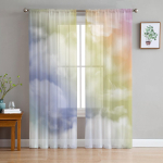 J&auml;rk-j&auml;rgulised abstraktsed pilved &otilde;hukesed kardinad elutoa kaunistamiseks aknakardinad k&ouml;&ouml;ki t&uuml;ll voile organza kardinad W135 x H115cm x1 white
