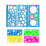 7 tk geomeetriliste jooniste mallid &scaron;abloonid kaasaskantavad 20 cm multifunktsionaalne joonise m&otilde;&otilde;tkava mall