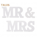 Valge h&auml;rra ja proua m&auml;rgid pulmakirjade kaunistus Eraldiseisev romantiline lauaehistus pruutpaariks aastap&auml;evadeks kihlusteks 1 Set