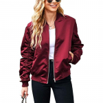Bomber Jacket Naiste lukuga vabaaja jakid Suurem&otilde;&otilde;tmeline mantel taskutega s&uuml;gisriietustega S bordoo