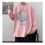 Tr&uuml;kitud s&uuml;gistalvine kampsun meeste kevad ja s&uuml;gis 2024 Korea uus &uuml;mmargune kaelus, vaba topp &scaron;ikk Hongkongi stiilis trendikas M valge