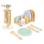 Puidust K&ouml;&ouml;gi M&auml;nguasjakomplekt Lastele Puidust S&ouml;&ouml;giriistade M&auml;ngukomplekt Taldrikute, Tasside, S&ouml;&ouml;giriistade Ja Hoidikutega Simuleeritud M&auml;ngumaja K&ouml;&ouml;k Teeseldud M&auml;nguasi Poistele Kingituseks