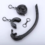 Silikoonist kokkupandav snorkel koos kompaktse hoiu&uuml;mbrisega Naiste meeste snorkelm&auml;rg snorgeldamiseks