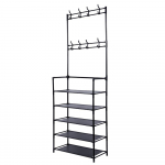 60 jalatsi ja m&uuml;tsi integreeritud mitmekihiline riiul: Ruumis&auml;&auml;stlik p&otilde;randal seisev abivahend kingade, m&uuml;tside ja riiete jaoks, sobib ideaalselt magamistuppa v&otilde;i esikusse. Five-layer non-woven fabric 60 styles must