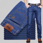 Teksad Mehed Stretch Denim Slim Jean Man Must Sinine &Auml;rimeeste Teksad Br&auml;ndi Pehmed P&uuml;ksid Meeste p&uuml;ksid 40